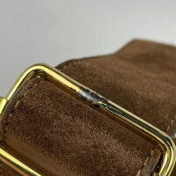 Celine logo waist bag pouch circle patchwork suede brown multi - Picture 5 of 6